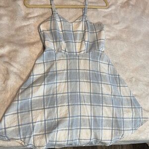 Blue and White Plaid Women's Dress